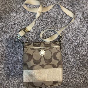 Gold coach crossbody purse